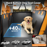 FALDAA Dog Car Seat Cover, Back Seat Extender for Dogs 400LBS Capacity, Dog Hammock for Car PU Leather, Hard Bottom Dogseat Cover Universal Car Fit, Waterproof DogSeat Cover for Car SUV Truck