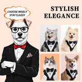 GLIDESMOOTH Dog Tuxedo for Wedding, Pet Tuxedo Suit with Bow Tie, Pet Costumes for Small Dogs, Formal Party Attire for Halloween Christmas, Medium, Black White