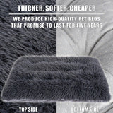 Machine Washable Dog Bed, Deluxe Plush Dog Crate Pad and Cat Bed, Anti-Slip Bottom Kennel Pad Mat, Fuzzy Pet Beds for Large, Medium, Small Dogs Breeds (Dark Grey, 36.0"L x 24.0"W x 3.0"Th x 1 Pack)