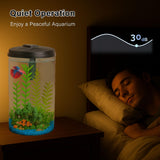 Koller Products Plastic 6-Gallon AquaView 360 Aquarium Kit for Tropical Fish, Betta Fish with LED Lighting and Power Filter Clear, 4-Piece Set