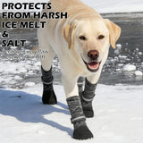 EXPAWLORER Anti Slip Dog Socks to Prevent Licking Paws, Shoes for Winter Snow, Boots & Paw Protectors with Grippers, Waterproof Booties for Hardwood Floors for Small Medium Large Senior Dogs Black S