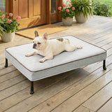 Veehoo Elevated Dog Bed with Waterproof Cushion Mat, Cooling Raised Dog Beds with Padded Top, Washable Outdoor Dog Bed, Orthopedic Pet Cot for Indoor & Outdoor, Medium Dog Bed 32" x 25", Dark Grey