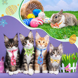 Aliceset 240 Pcs Easter Dog Bows Tie Collar Bulk Spring Adjustable Flower Pet Neckties for Dog Cat Grooming Accessories and Pet Festival Holiday Party