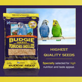Hagen Parakeet/Budgie Staple VME Seed – Premium Blend, Nutritionally Balanced, Fortified with Vitamins & Minerals, Dust-Free Mix for Budgies, 25 lb Bag