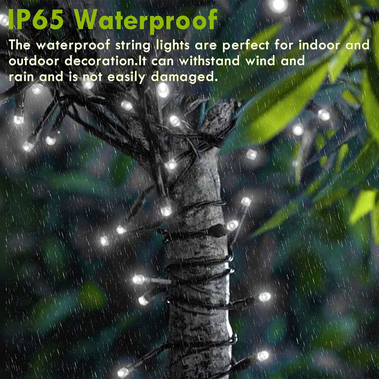 YIQU White 82FT 200 LED Christmas String Lights Outdoor/Indoor (Extendable Green Wire, Ultra-Bright with 8 Modes, UL Certified), Fairy String Lights for Xmas Tree Holiday Party Decoration, Cool White