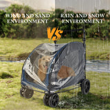 WODEGOU Large Dog Stroller Rain Cover, EVA Transparent Waterproof Windproof Snowproof Cover, Dog/Pet/Cat Stroller Rain Cover for Outdoor, Pet Supplies
