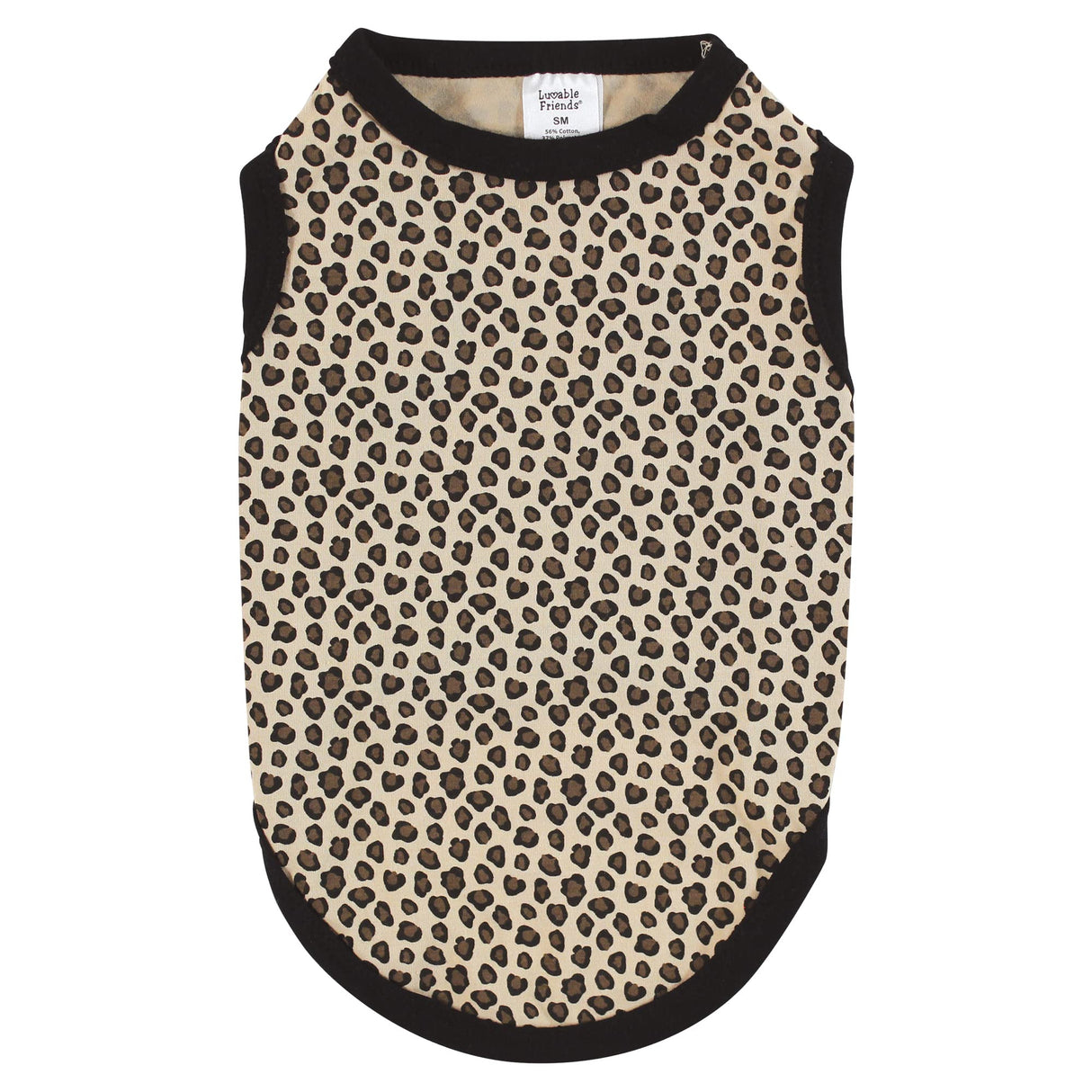 Luvable Friends Dog Pet Dog and Cats Cotton T-Shirts 2pk, BFF Leopard, Small