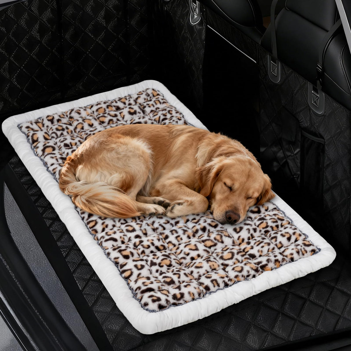 Car Back Seat Mat for Dog 53"x24" Dog Bed for Car Scratch Proof Non Slip Thick Odorless Non Fading Pet Travel Cushion Bed Overlay for Hard Bottom Extender & Cat Rabbit Pet Car Seat Cover Protector