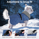 Petglad Dog Coat, Waterproof Dog Winter Jacket with Adjustable Buckle, Reflective Turtleneck Pet Snow Vest Warm Fleece Sweater for Small Medium Large Dogs - Blue, 3XL