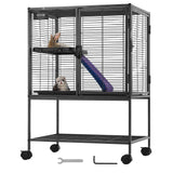VEVOR 34" Rolling Metal Ferret Cage, Large 2-Tier Critter Nation Cage, Small Animal Cage with Ramps & Tray, Easy to Set up for Pet Mice, Hamster, Guinea Pig, Chinchilla, Squirrel, Hedgehogs, Bunny