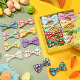 30 Pieces Easter Collar Dog Bow Ties Rabbit Bows for Dogs Ties Attachment with Elastic Bands Collar Detachable Charms for Grooming Accessories Easter Costume