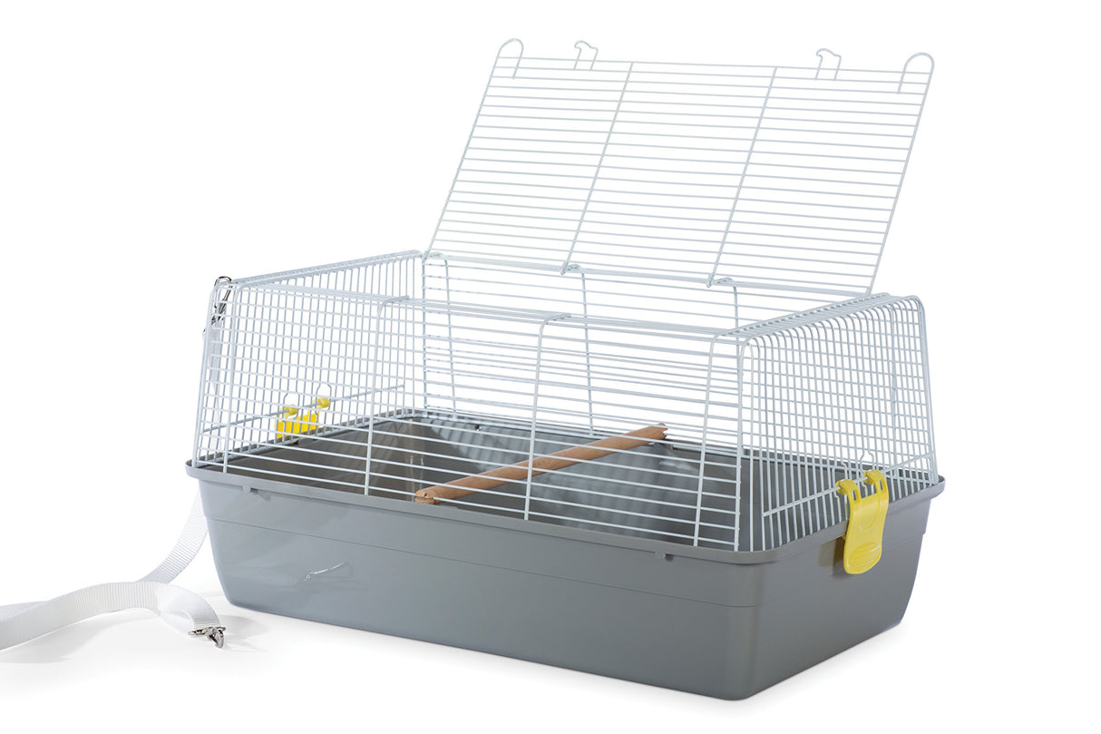 Prevue Pet Products Small Animal Travel Carrier - Hamster, Bird, Parakeet, Gerbil, Rabbit, Ferret, Guinea Pig, & Rat Carrier, Easy Pet Transportation, Travel Bird Cage, Lightweight & Portable - Gray