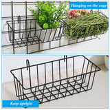 GBACHOOSE 6PCS Rabbit Hay Feeder Bunny Hay Feeder Heavy Duty Metal Rack with Hooks, 9x4x3 Inch Rabbit Hay Holder Cage Hanging Hay Holder for Rabbits Bunny Guinea Pig (Black)