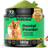 PuriGree Dog Dental Powder, Dog Teeth Natural Cleaning Powder, Dogs Breath Freshener, Enzymes & Probiotic with Plaque and Tartar Off, Pets Tooth Cleaning 180g/6.36 oz