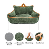 RAFASAFA Orthopedic Dog Bed with Memory Foam, Washable Plush Pet Bed for Small, Medium & Large Dogs, Cozy Bolster Crate Dog Bed for Joint Support & Comfort.(Green)