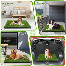 Load image into Gallery viewer, Dog Grass Pad with Tray, 34''X23'' Large Artificial Turf Grass Potty, Reusable Puppy Pee Pads for Dogs, Portable Dog Litter Box for Indoor/Outdoor Potty Training Toilet

