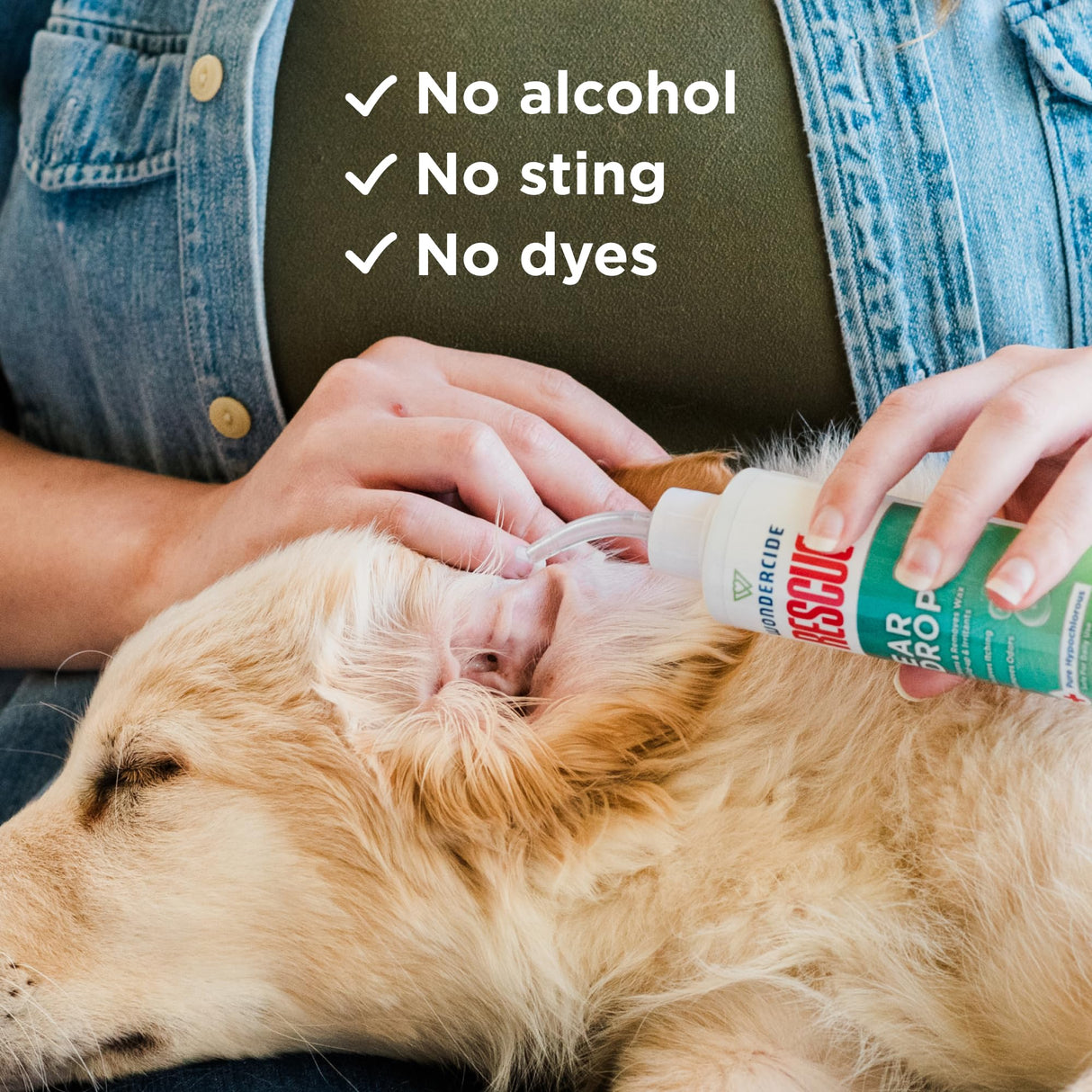 Wondercide Rescue - Ear Drops for Pets - Cleans and Removes Wax Build-Up and Irritants for Dogs and Cats - Relieves Itching and Redness with Pure Hypochlorous - 4 oz