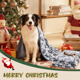 Luciphia Premium Soft Dog Blanket for Small Medium Large Dogs Washable 300GSM Fluffy Warm Fleece Puppy Cat Paw Print Pet Flannel Pcs2 Grey Paw XL(57"x40")