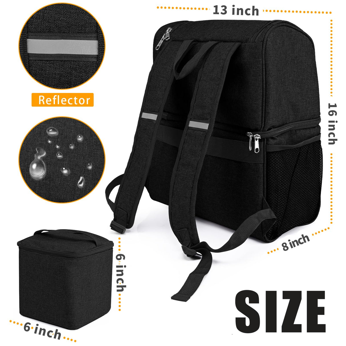 Txinrbaod Dog Travel Bag for Supplies with Food Container Bag Dog Travel Backpack for Hiking Overnight Camping Trip Black