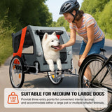 Ktaxon 2-in-1 Pet Bike Trailer, Heavy Duty 132lbs Load Capacity Foldable Dog Wagon with Quick Release Wheels, Bicycle Stroller for Large Dogs and Small to Medium Pets, New Upgraded Quick-Install Frame
