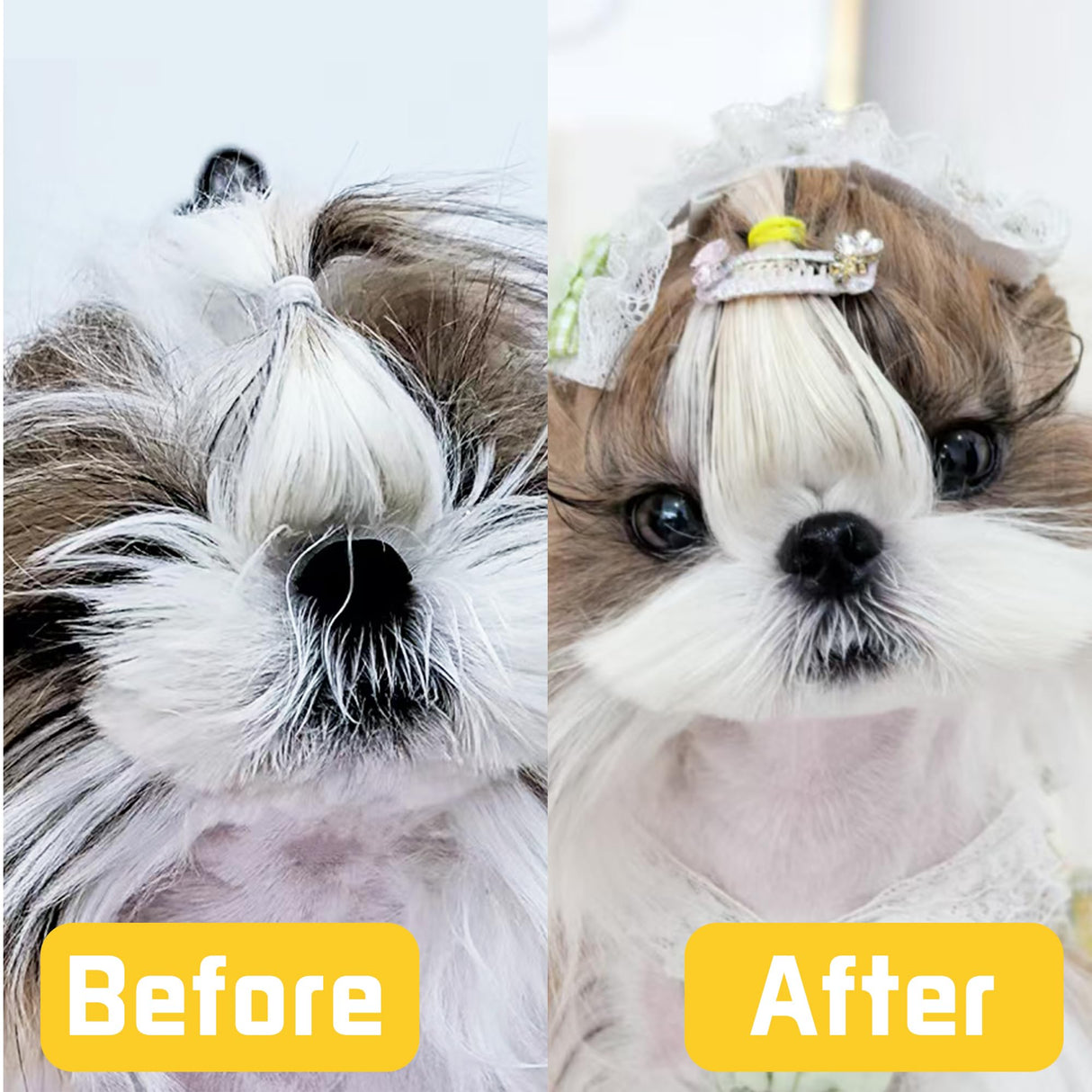 Pet Hair Styling Gel Flocked Brush No-Rinse Lick-Safe Stray Hairs Fruity Fragrance Grooming Tool for Schnauzer, Maltese, Long Hair Small Dogs