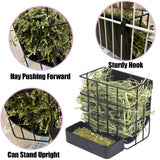 Rabbit Hay Feeder Guinea Pig Hay Feeder, Hay and Food Holder with Hook Heavy-Duty Metal Frame Hay Rack，for Bunny, Guinea Pigs,Chinchillas， Comes with Two Multifunctional Zippers-6.8x6.7x6.6inch