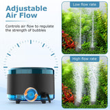 hygger Aquarium Air Pump Dual Outlet, Quiet Powerful Fish Tank Aerator 4W/8W, Adjustable Oxygen Pump with Air Stone, Bubbler for Fish Tank Up to 200 Gallon