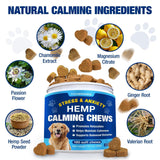 Hemp Calming Chews for Dogs - Advanced Dog Calming Chews - Anxiety Relief Treats for Dogs - Dog Supplements for Storms, Fireworks, Thunder, Barking - Hip and Joint Supplement Support 180 Treats