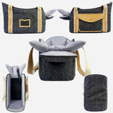 Dog Purse Carrier with Soft Pillows，Dog Tote Bag with Pockets and Secure Harness Clip,17 * 9.5 * 9inches for Small Dogs and Puppies,Outing,Travel,Vet