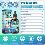 Oral Flea & Tick Support for Dogs and Cats, Natural Flea and Tick Prevention with Multivitamins - Flea Herbal Supplement Drops for Healthy Skin & Shiny Coat Support - All Breeds and Ages - Chicken