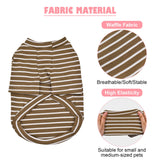 KATOLK 4 Pack Striped Dog Shirts Waffle Dog Clothes for Small Medium Dogs, Stretchy Dogs Boy Girl Dog T-Shirts Lightweight, Soft and Breathable Puppy Kitten Dog Shirts for Chihuahua