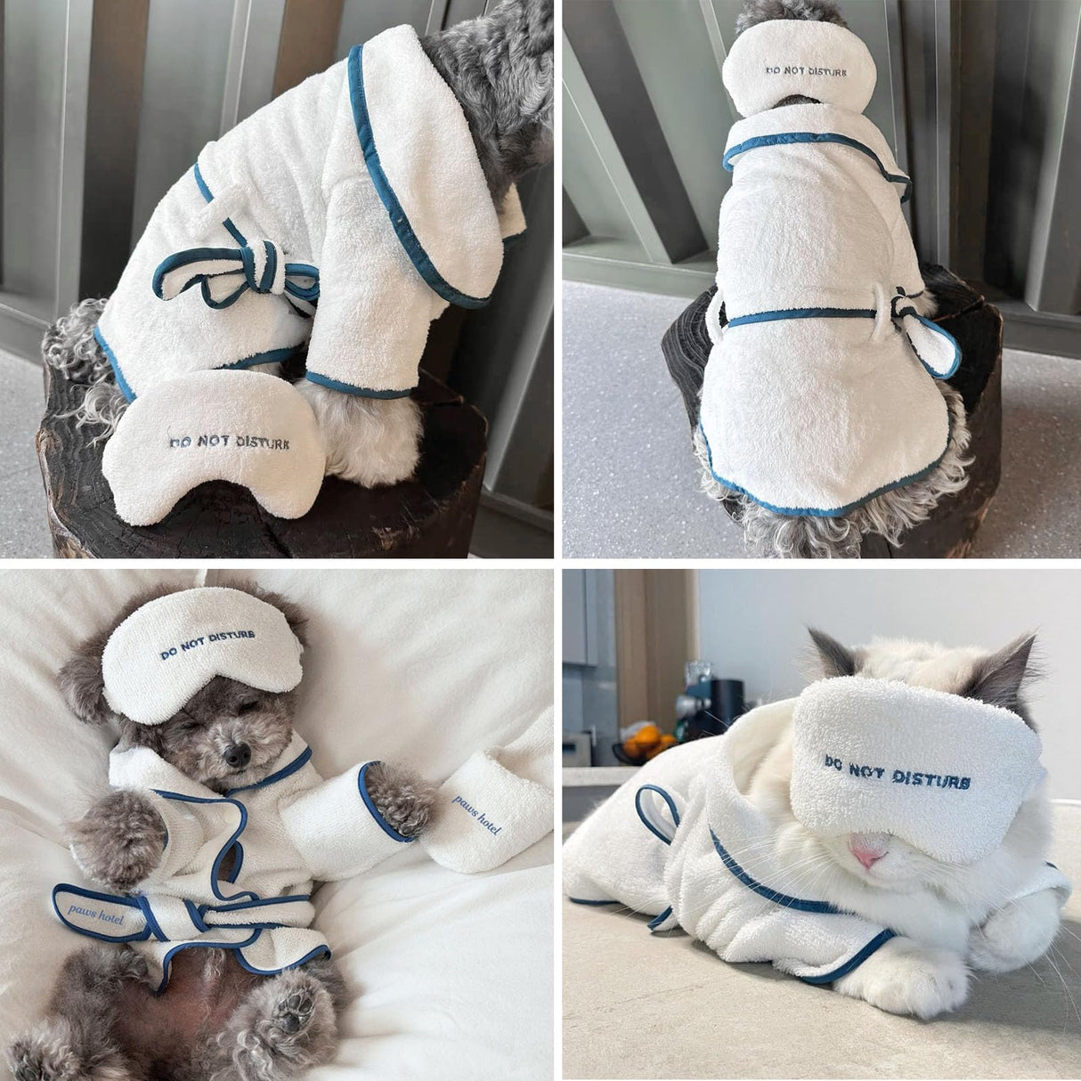 Dog Bathrobe for Drying Dogs, Hooded Dog Towel Doggie Robes Dog Bath Robe, Microfiber Fast Drying Absorbent Pet Towel for Cat Puppy Small Medium Dogs (Bathrobe,S)