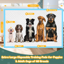 Load image into Gallery viewer, 60 Count Extra Large Dog Pee Pads 28" x 34", Super Absorbent X-Large Puppy Pads Disposable Dogs Training Pads, Quick Drying Leak-Proof Dog Potty Pads for Doggies Puppies
