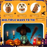 Huhumy 100 Pcs Halloween Dog Bandanas Bulk Pumpkin Ghost Bat Dog Scarf Triangle Pet Neckerchief Bibs Adjustable Washable Pumpkin Puppy Costume Accessories for Grooming Supplies Small to Large Dogs Cat