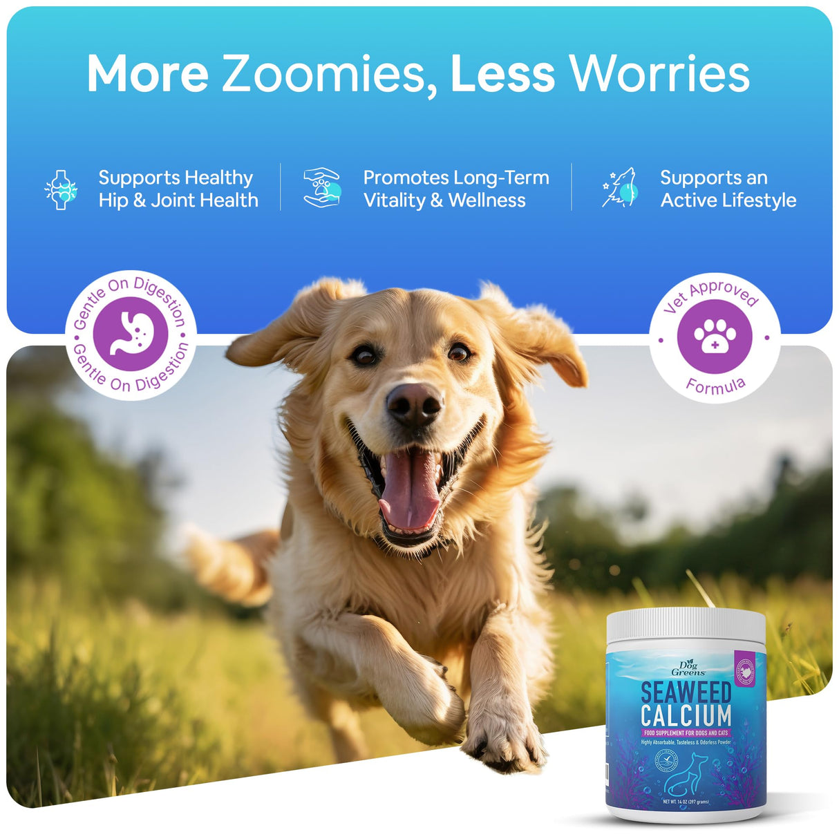 Seaweed Calcium for Pets, Vet Recommended, Tested for Purity, 14 Ounces, Formerly Nature's Best Seaweed Calcium, 1 Pack