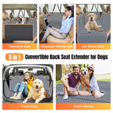Lekespring Dog Car Seat Cover for Back Seat, Hard Bottom Holds 420lbs Dog Hammock for Cars SUVs Trucks, Easy to Clean, Waterproof Scratch-Proof Nonslip Backseat Extender for Dogs 4 Panels