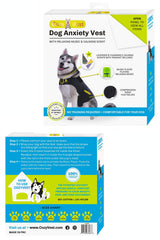 CozyVest® Dog Anxiety Vest 3-in-1 Music & Aromatherapy Shirt, Relaxing Sound & Essential Oils Jacket, Fireworks Thunder Separation & Thunderstorm Canine Stress Relief Coat (Gray, Large [41-64 Lbs])