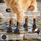 BEAUTYZOO Waterproof Dog Shoes for Winter Cold Weather, Anti-Slip Dog Socks Boots & Paw Protectors, Zipper Dogs Booties to Prevent Licking, Indoor Outdoor Reflective for Small Medium Large Senior Dogs
