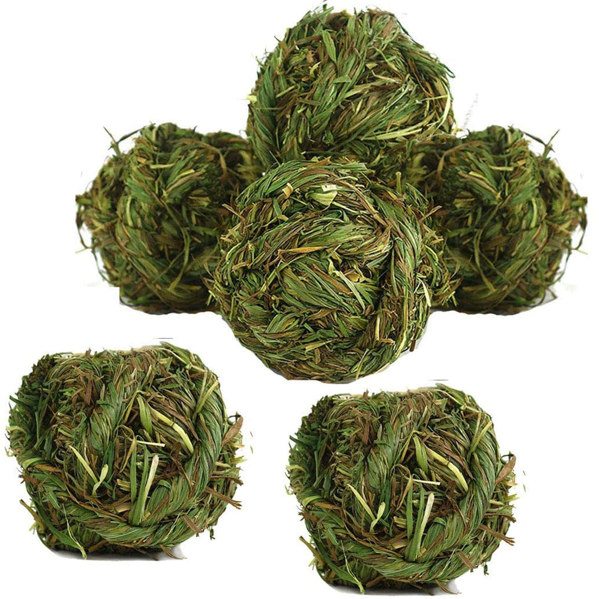 Hamiledyi Rabbit Chew Ball Timothy Grass Grinding Small Animal Activity Play Chew Toys for Bunny Rabbits Hamster Guinea Pigs Gerbils