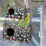 ShuRung Parrot Cockatiel Warm House Bird Nest Bed Winter Hanging Hammock Birds Sleeping Bed Parrot Hideway Bed Polyester Fabric for Parrot Parakeet Cockatiels Budgies Lovebird African Grey (L)