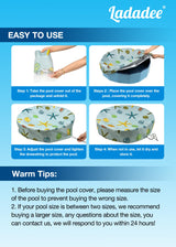 Ladadee Foldable Round Dog Swimming Pool Cover, for 32 "/63“/48” Collapsible Outdoor Tub, PVC Coating Waterproof and UV Protection, Leakproof Washable Kiddie Pet Small Paddling Bath Accessories