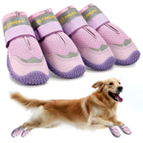 Petanims Dog Shoes for Large Dogs, Medium Dog Boots & Paw Protectors for Winter Snow, Breathable Dog Booties for Hot Pavement, Hardwood Floors Purple Size 6