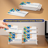MaxGear Acrylic Business Card Holder for Desk, Clear Desktop Business Card Display Stand with 8 Pockets, 4-Tier Freestanding Card Organizer for Office, Reception, Countertop