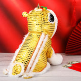 LEIFIDE Lion Dance Dog Costume Chinese New Year Pet Costume with Sequins Chinese Lion Dance Cloth Dog Clothes Hoodies Coat for pet New Year Spring Festival Dress up(2X-Large,Gold)