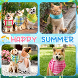 Pickmesh 150 Pcs Summer Plaid Dog Bandanas Bulk Summer Pet Scarf Bibs Adjustable Washable Pet Kerchief Seasonal Costume Accessories Holiday Grooming Supplies for Small to Large Cat Dog