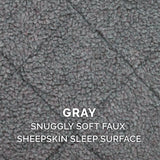 Furhaven Dog Bed for Extra Small Dogs & Indoor Cats, 100% Washable, Sized to Fit Crates - Sherpa Fleece Bolster Crate Pad - Gray, Extra Small (Pack of 2)