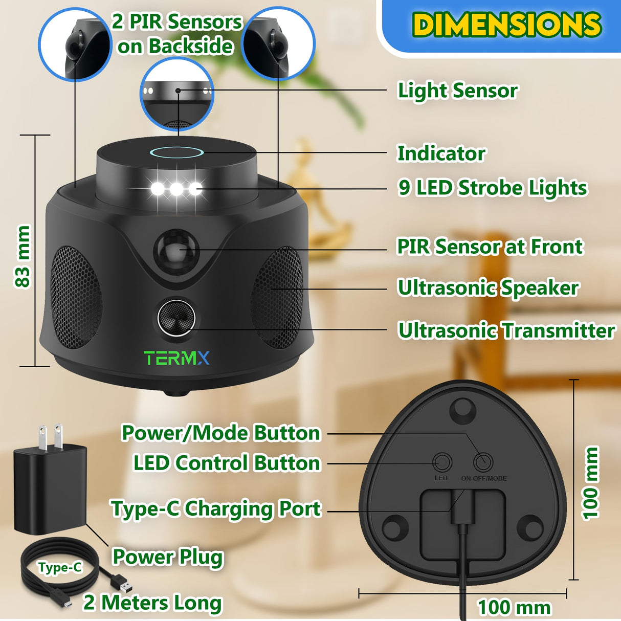 Mouse Repellent Ultrasonic Plug in Mice Repellent Indoor Ultrasonic Pest Repeller Indoor 2024 Upgrade Ultrasonic Rodent Repeller Plug in for Attic House Office Garage RVs