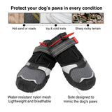 Kurgo Blaze Dog Boots - Protects Paws in All Seasons - Breathable Fabric - Water Resistant Dog Shoes - Dual Ankle Closure - Reflective Dog Boots - Includes 2 Shoes - Chili Red/Black - XXS