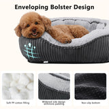SIWA MARY Small Dog Beds for Small Dogs Washable, Rectangle Dog Bed Medium Size Dog, Orthopedic Dog Bed, Soft Calming Sleeping Puppy Bed, Durable Pet Sofa Bed with Anti-Slip Bottom, S(20"x19"x6")