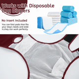 Leletail Dog Diapers Female Reusable Washable Period Diaper with Suspender,Adjustable Dog Panties Anti-Harassment, Doggie Diapers for Incontinence, Heat Cycles, or Senior Dogs（XS-XL
